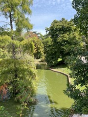 Pond in Park Madrid Spain