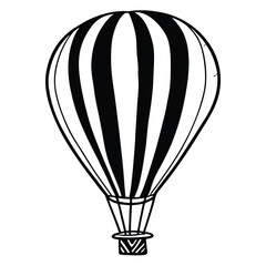 Obraz premium a black and white illustration of a hot air balloon