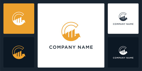Letter C accounting logo and icon editable vector