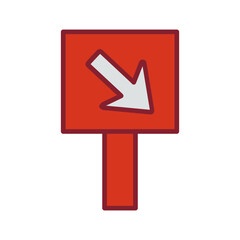 Diagonal Down-Right Arrow Vector Icon