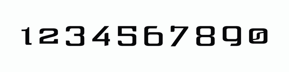 Basic numbers vector simple geometry shapes' numerals. font alphabet vector illustrations.