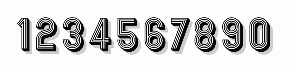 Number set vector font alphabet, modern dynamic flat design with brilliant colorful for your unique elements design.