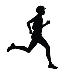 a black silhouette of a person running