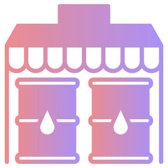 Oil market  icon, gradient vector illustration