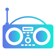  Radio icon, gradient vector illustration