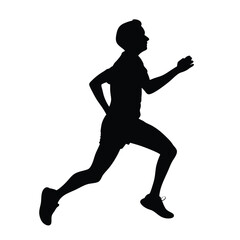 a black silhouette of a person running