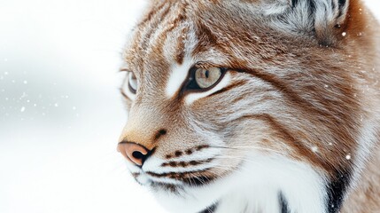 Obraz premium Wild cat in snowy landscape