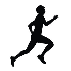 a black silhouette of a person running