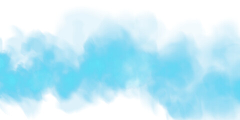 Bright Blue Smoke Cloud Illustration. Fantastic blue smoke. Magic smoke. Smog cloud on podium or stage. Fog vapor over ground or water surface, magic haze. PNG.