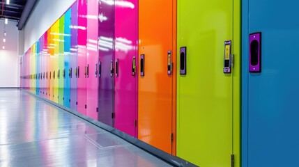 Lockers in a bright and airy space, ideal for school or office use