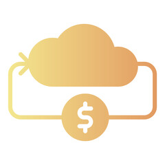  Online money icon, gradient vector illustration