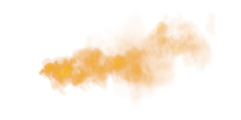 Bright Orange Smoke Cloud Illustration. Fantastic orange smoke. Magic smoke. Smog cloud on podium or stage. Fog vapor over ground or water surface, magic haze. PNG.