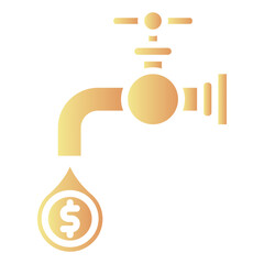  Money flow icon, gradient vector illustration