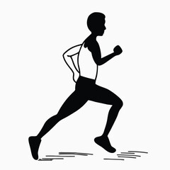 a black silhouette of a person running