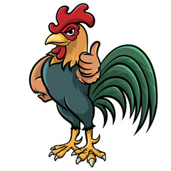 a rooster standing while thumbs up © Anton