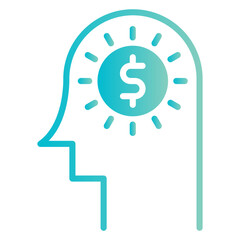 Investment idea  icon, gradient vector illustration