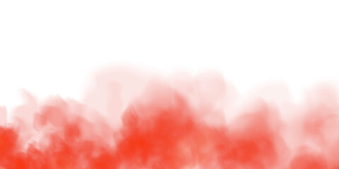 Bright Red Smoke Cloud Illustration. Fantastic red smoke. Magic smoke. Smog cloud on podium or stage. Fog vapor over ground or water surface, magic haze. PNG.
