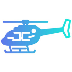  helicopter icon, gradient vector illustration