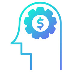 Money management  icon, gradient vector illustration