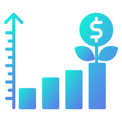 Investment  icon, gradient vector illustration