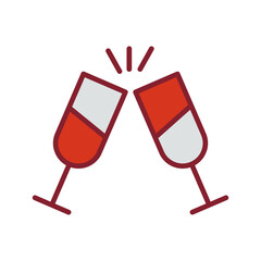 Champagne Toast Vector Icon
