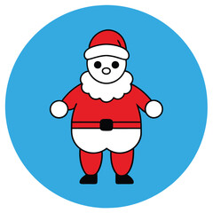 a cartoon illustration of Santa Claus in a snowy landscape