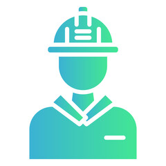 engineer icon, gradient vector illustration