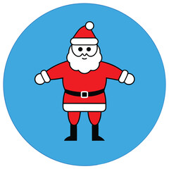 a cartoon illustration of Santa Claus in a snowy landscape