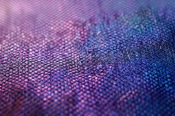 A close-up shot of purple and blue fabric with intricate patterns