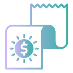 Financial report  icon, gradient vector illustration