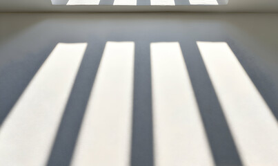 Abstract shadows from a window on a white wall.