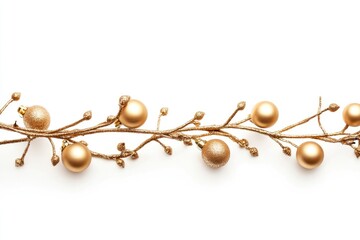 A golden Christmas ornament sits on a white background, perfect for holiday decorating and gift giving