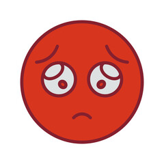 Fototapeta premium Pleading Face Vector Icon