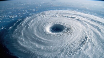 Aerial View of Powerful Hurricane Formation