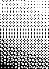 Spotted black and white grunge vector line background. Abstract halftone illustration background. Grunge grid polka dot background pattern