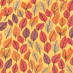 Autumn Leaves Pattern Seamless Background