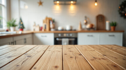 Rustic wooden background with a warm, festive glow and soft bokeh lights, creating a cozy holiday atmosphere. Ideal for seasonal displays, decorations, or as a backdrop for Christmas presentations