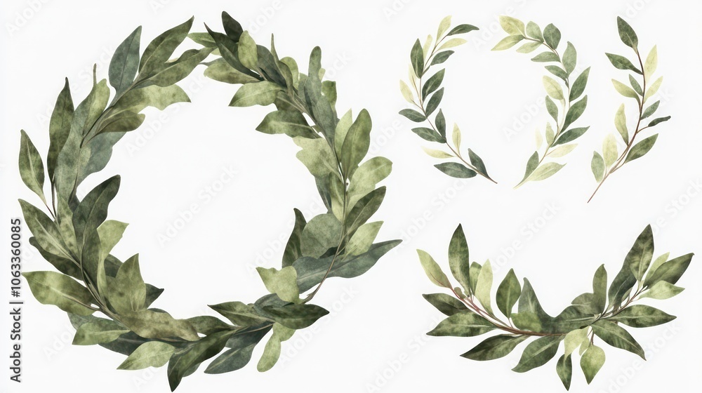 Poster the laurel wreath set is available as a transparent png element