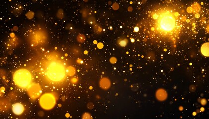 Golden Festive Sparkles Background, Abstract Blurry Lights, Christmas And Holiday Concept