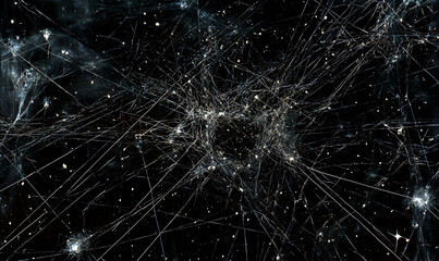 Obraz premium Abstract background with a spiderweb texture and a black background.