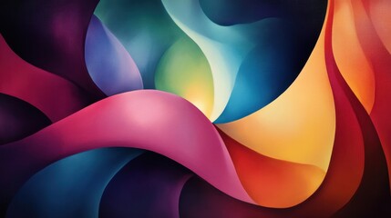 Abstract Colorful Waves Background - Vibrant Artistic Texture