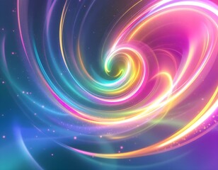 Fototapeta premium Retro Neon Swirls: Mesmerizing Pastel Light Trails in Synthwave Style