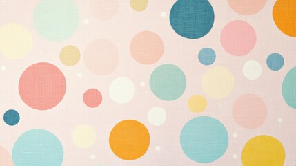 Pastel Polka Dot Pattern with Textured Circles on Pink Background