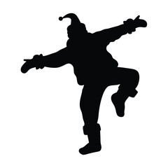 Babbo Natale vector silhouette isolated white background