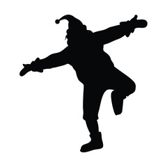 Babbo Natale vector silhouette isolated white background