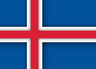 Fototapeta premium Flag of Iceland. Paper cut vector background. Best for mobile apps, UI and web design.