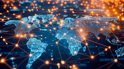 Global Digital Map with Network Connections