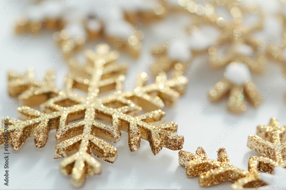 Poster a close-up shot of a delicate snowflake sitting on a table, perfect for winter-themed designs and pr
