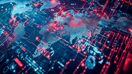 Global Digital Map with Network Connections
