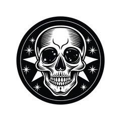 Vintage-Style Skull Illustration Vector